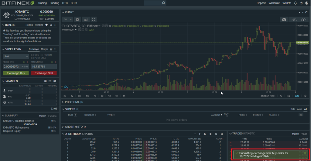 Bitcoins en IOTA - 04 - Conversion effectuée