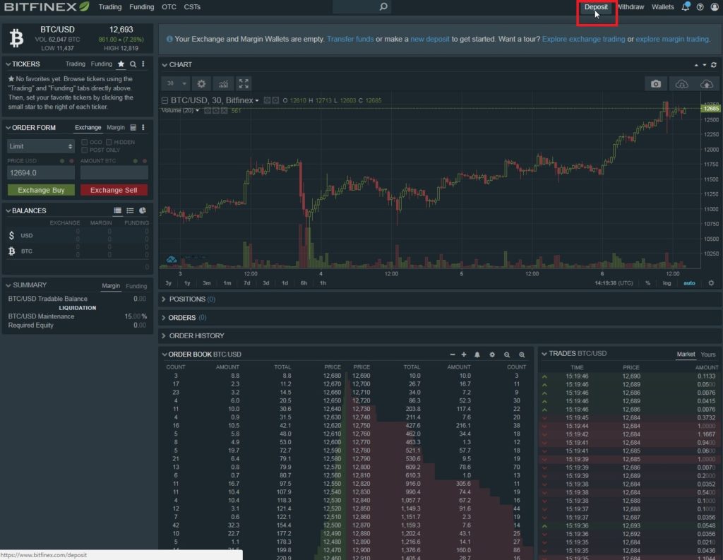 Tuto Bitcoins Coinbase vers Bitfinex - 01 - Deposit