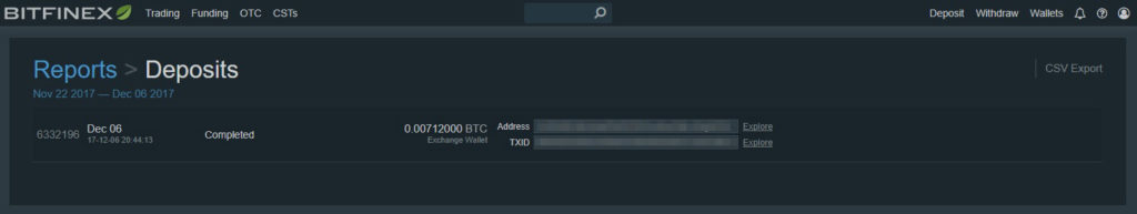 Tuto Bitcoins Coinbase vers Bitfinex - 11 - confirmation Bitfinex